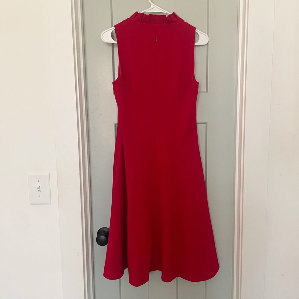 Black Halo Bright Red Sleeveless A-Line Midi Dress - Picture 2 of 8